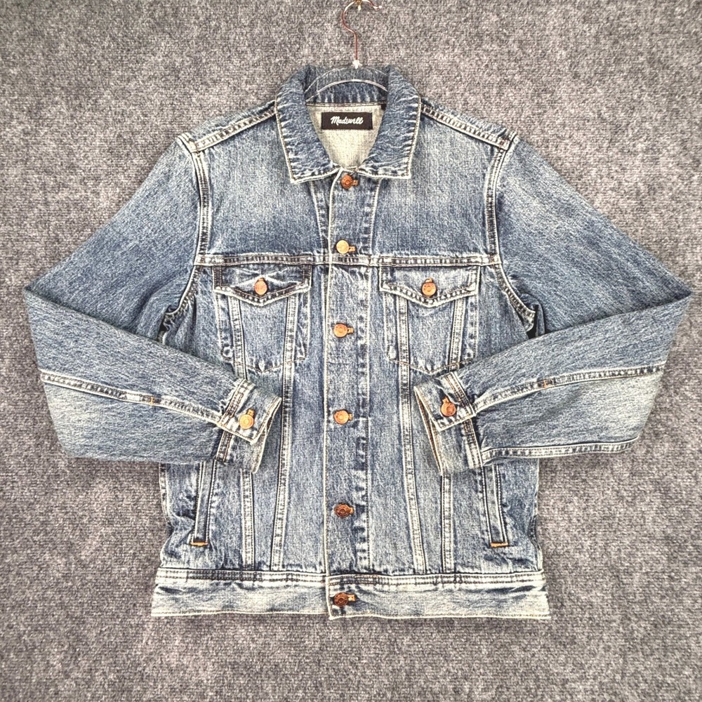 Madewell Womens Blue Denim Trucker Jacket Size Small Medium Wash Jean Coat